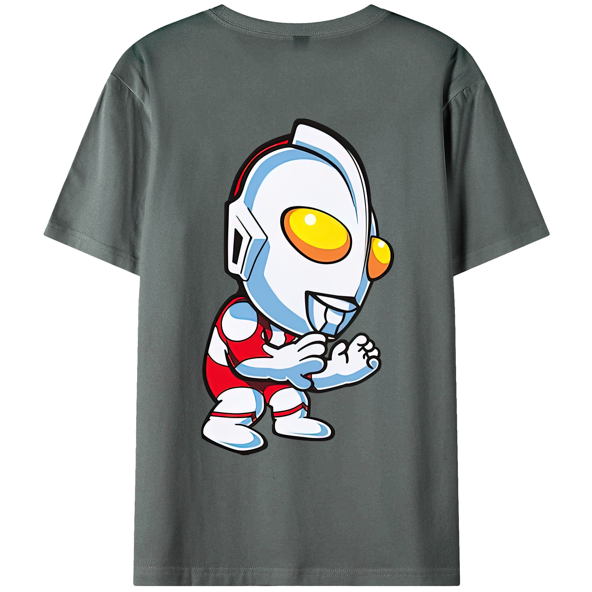 （画像用） ウルトラマン Ultraman 綿100％ メンズ半袖Tシャツ（バックプリント） 通気性